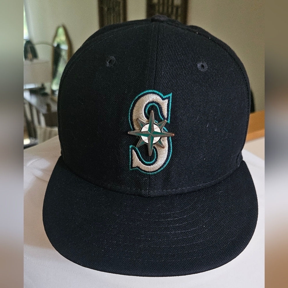Seattle Mariners Official On-Field Cap Hat Sz 7.5 Fitted 59Fifty Compass Rose